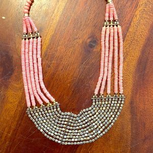 Coral statement necklace